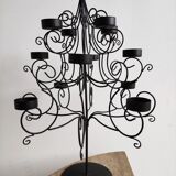 Black metal candlestick for 12 candles