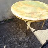 Table basse marbre et laiton vintage