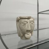 Plaster Sculpture of a Head Signed PJM