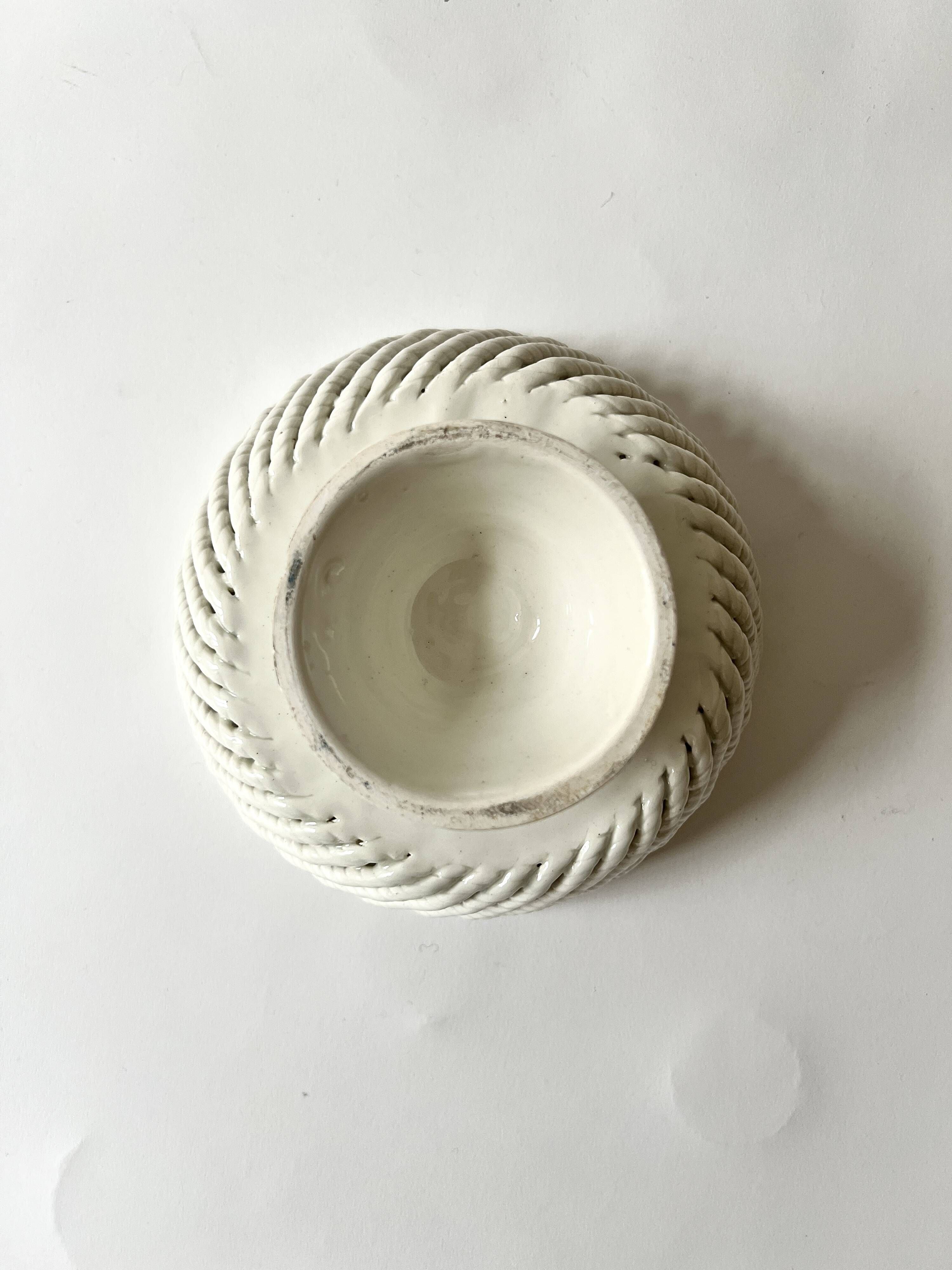 handwoven ceramic bowl/table centrepiece, Italy circa 1970