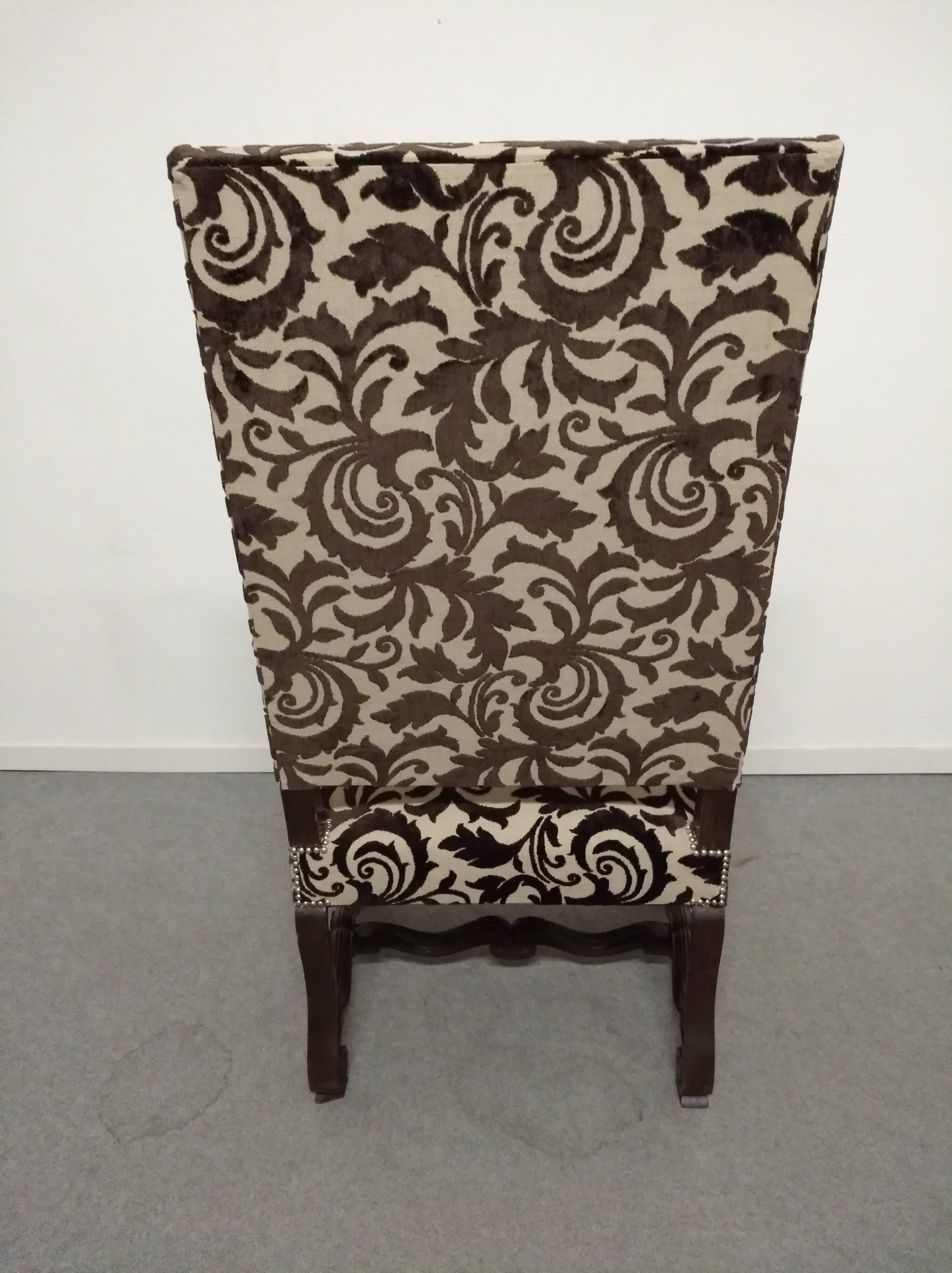 Pair of ceremonial armchairs in blackened oak, France late 18th century.