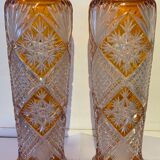 Pair of bohemian crystal vases.