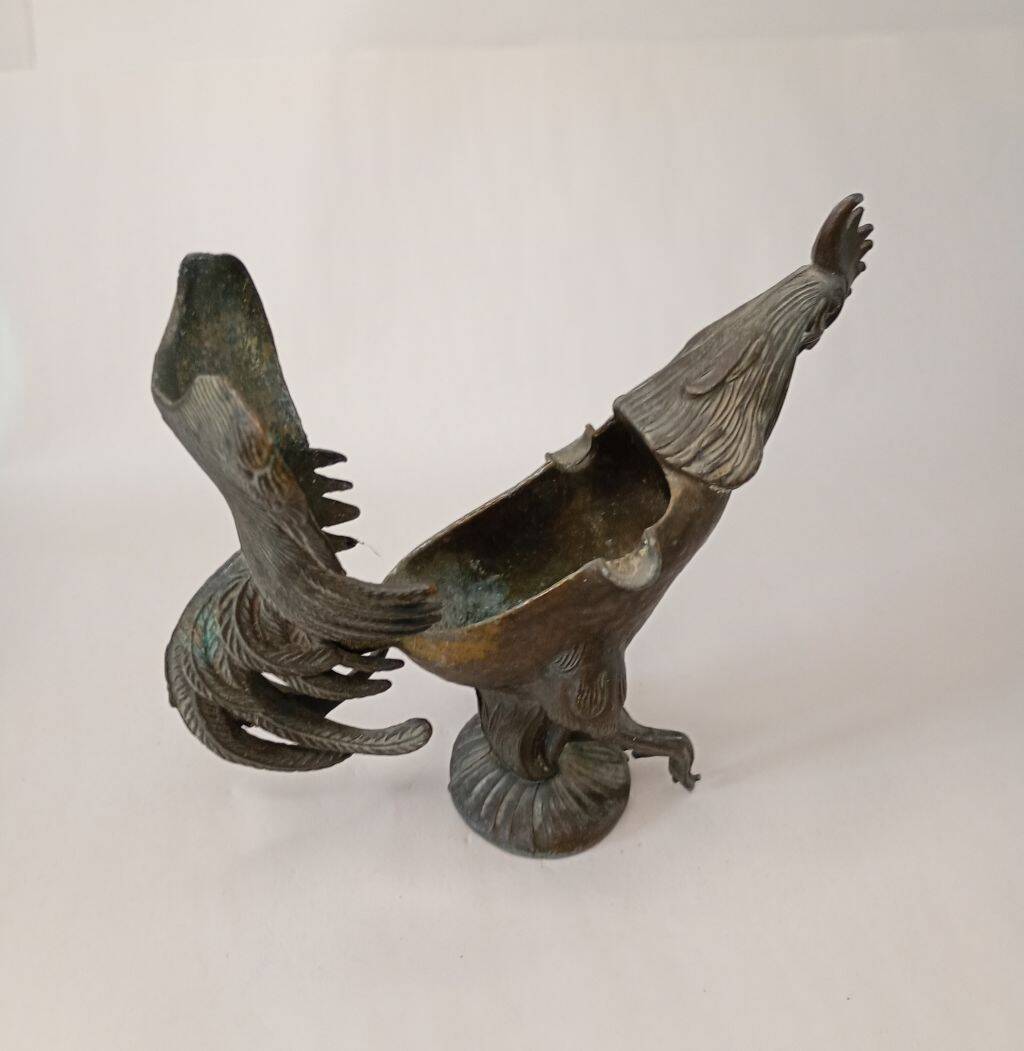 Vintage Rooster Metal Ashtray