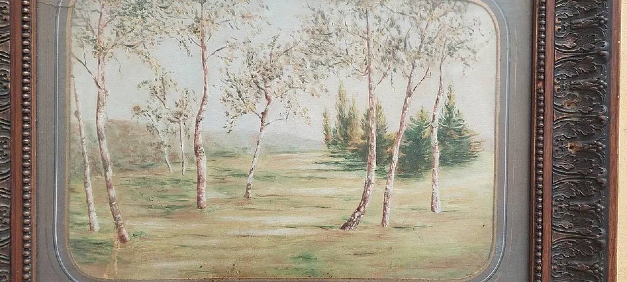 Paysage de campagne encadré, XIXe siècle