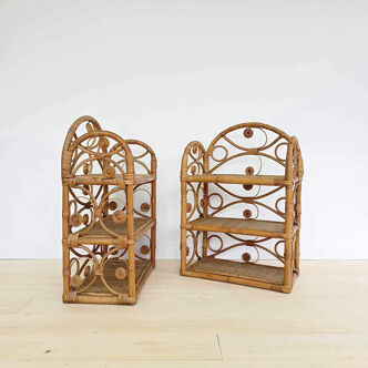 Rattan shelves