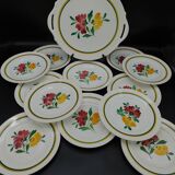 Digoin Sarreguemines cake dish and dessert plates