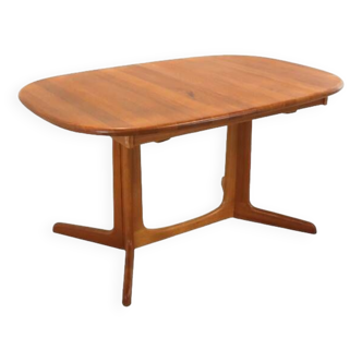 teak oval 2x extendable dining table 'Trouslokke