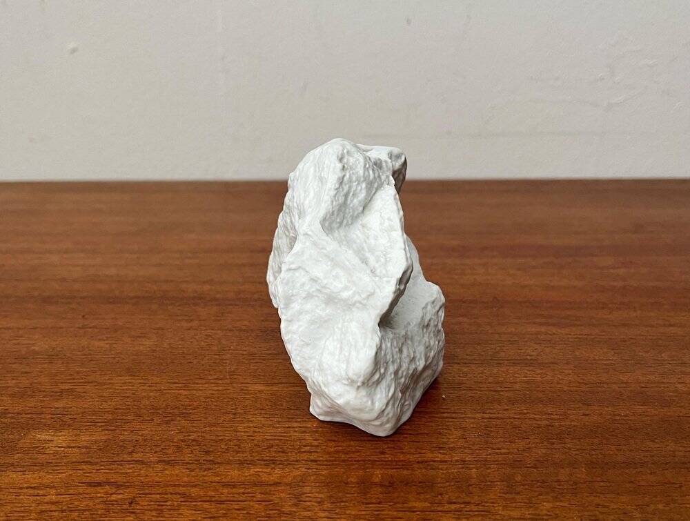 Vintage white porcelain rock vase from KPM Royal Porcelain, 1970s.