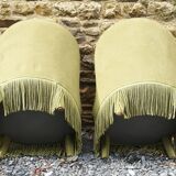 Pair of green toad armchairs