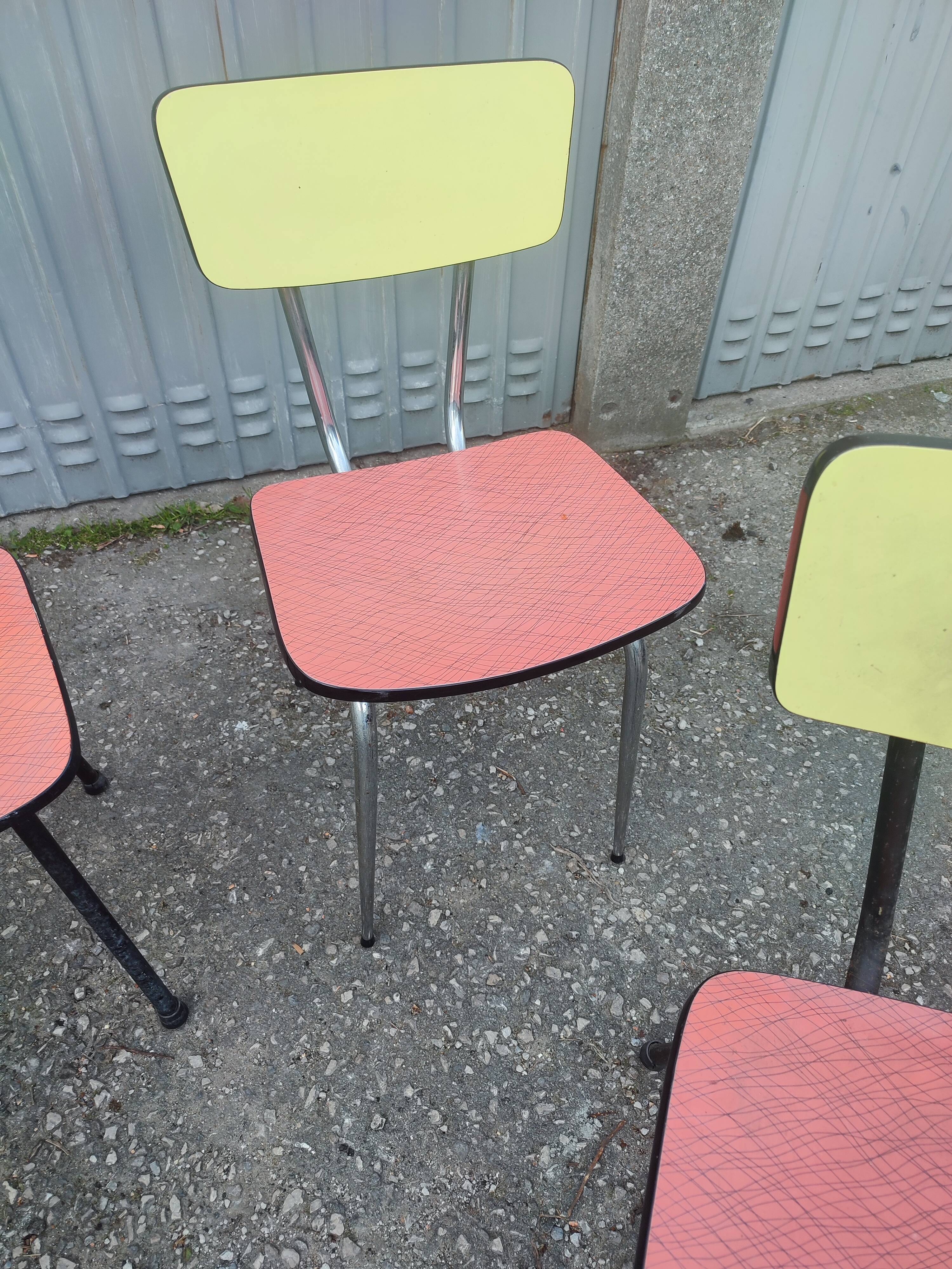 4 chaises formica vintage