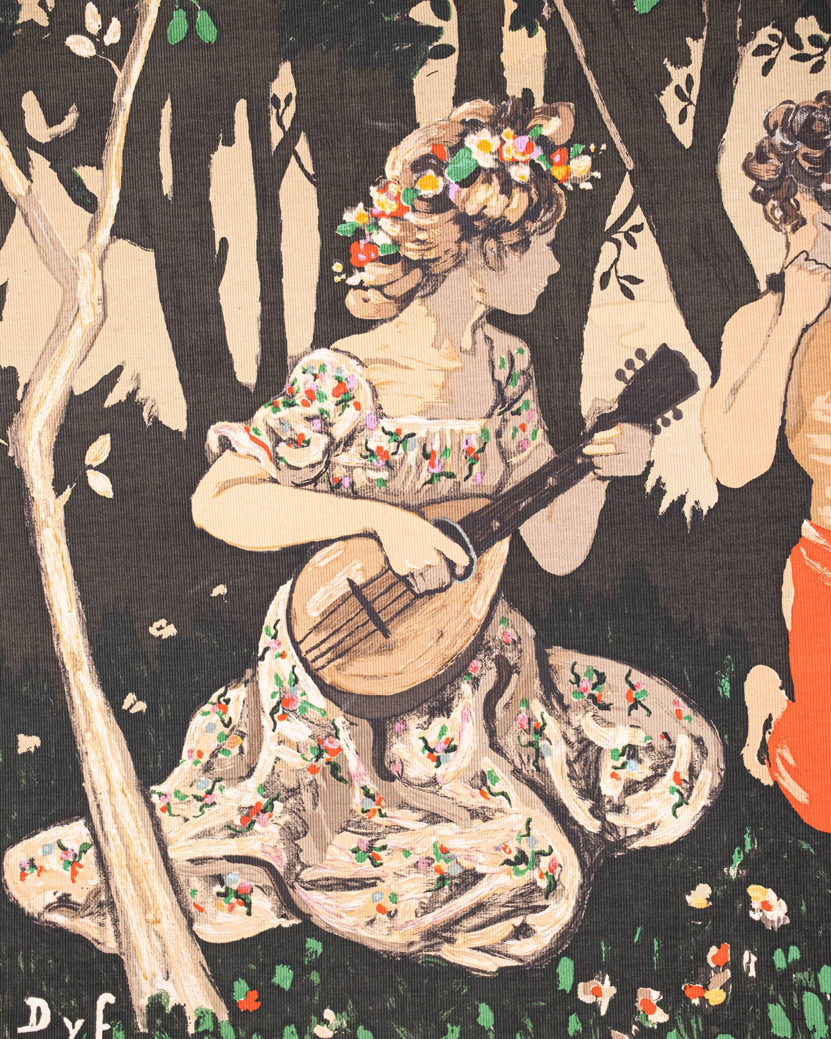 Tapisserie Allégorie du Printemps, imprimée sur toile, France, 1960s
