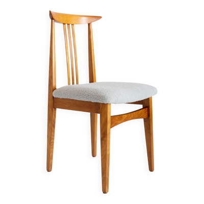 Chaise en lin bouclé du milieu du siècle, conçu par M. Zielinski, Europe, années 1960