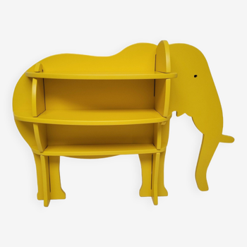 Bibliothèque en bois jaune en forme d'éléphant, Habitat 1980