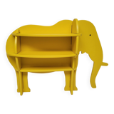 Bibliothèque en bois jaune en forme d'éléphant, Habitat 1980