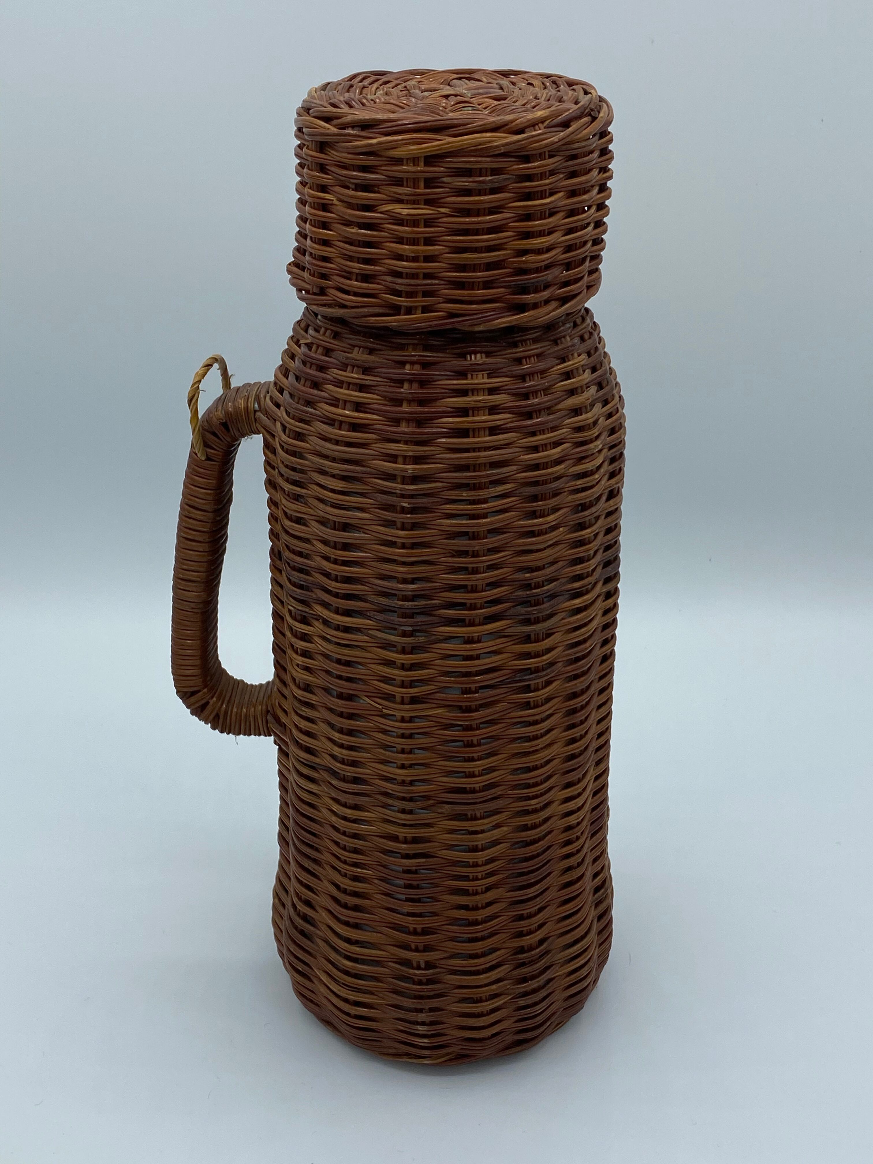Vintage rattan thermos