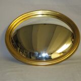 Curved mirror says witch wooden Golden 20th 33 cm