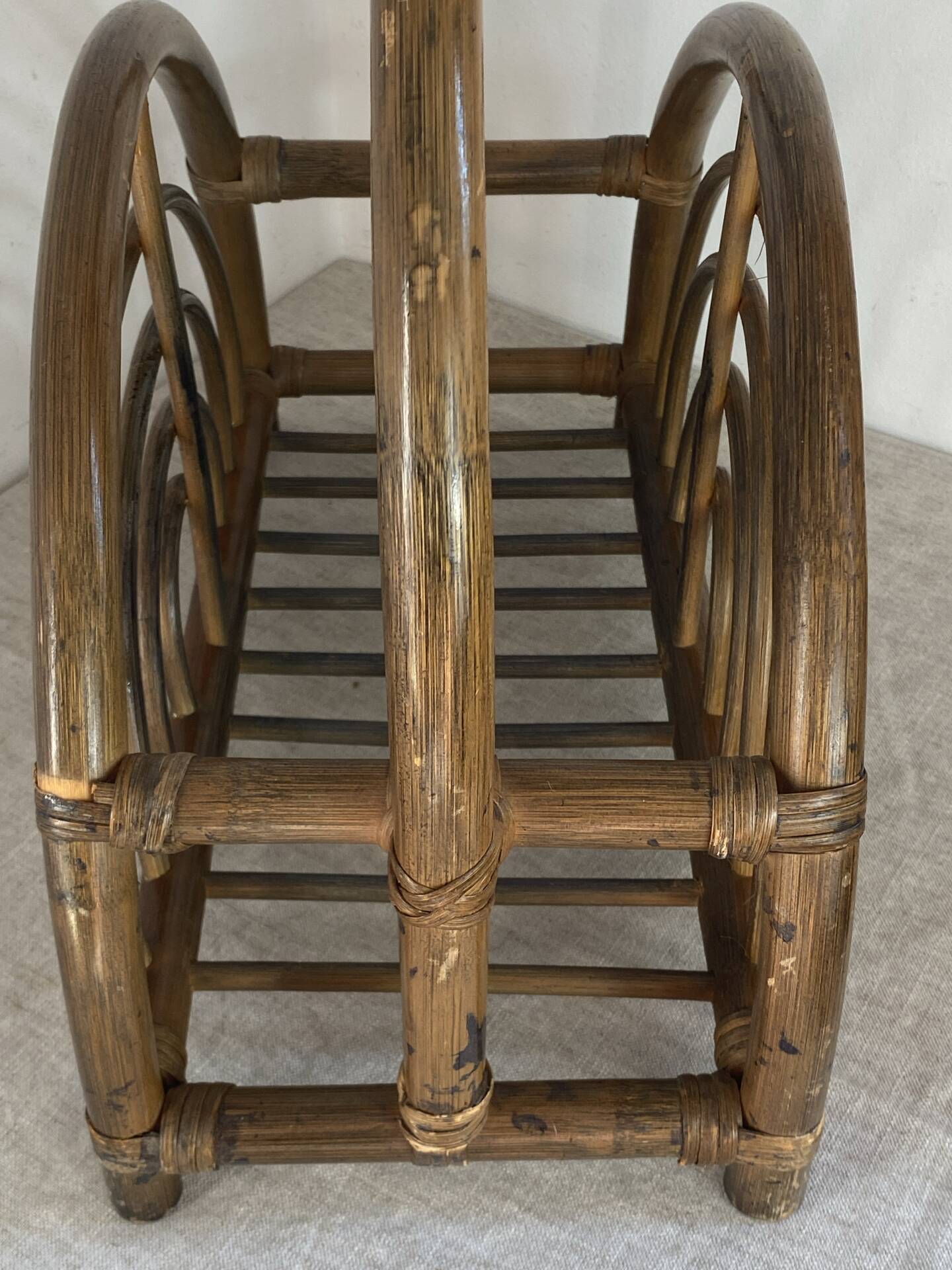 Bamboo and rattan magazine rack