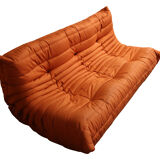Modular 3 piece orange sofa by Michel Ducaroy for Ligne Roset