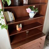 Bookcase, teak chest of drawers, 1960