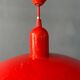 Small vintage Space Age suspension in red metal.