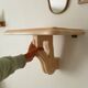 Vintage solid oak wall-mounted console shelf