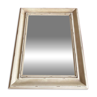 Miroir en bois couleur ivoire effet vieilli