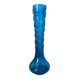 Vase soliflore ancien en verre bleu cobalt