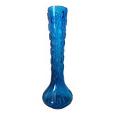 Vase soliflore ancien en verre bleu cobalt