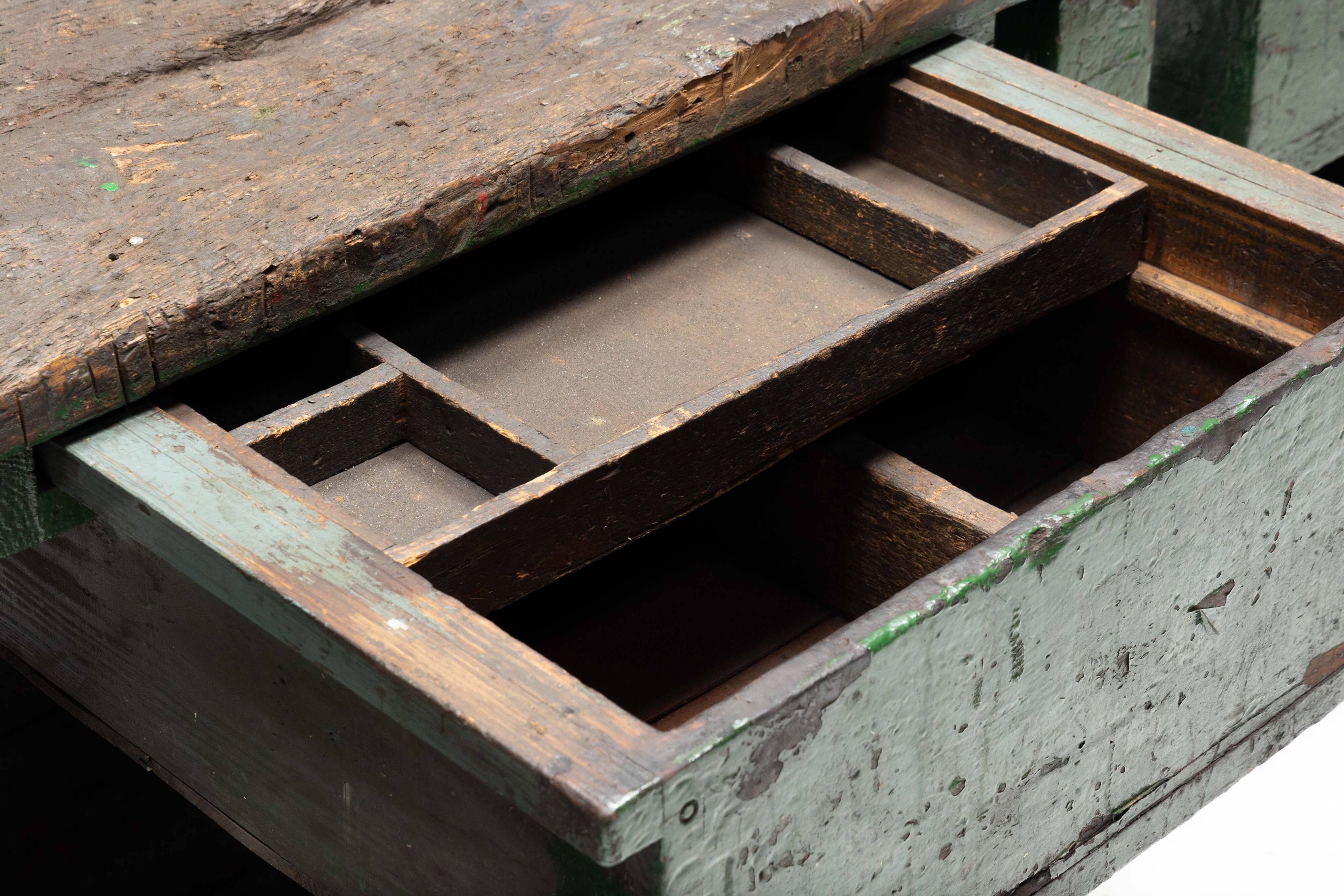 Rustic Industrial Workbench, France, Early 20th Century