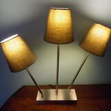 "Trio" table lamp, chromed metal, lampshades with tilting supports