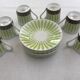 Vintage coffee porcelain service, Haviland Limoges, stylized grass décor