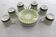 Vintage coffee porcelain service, Haviland Limoges, stylized grass décor