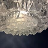 Vintage mid-century decorative thick glass ceiling lamp
