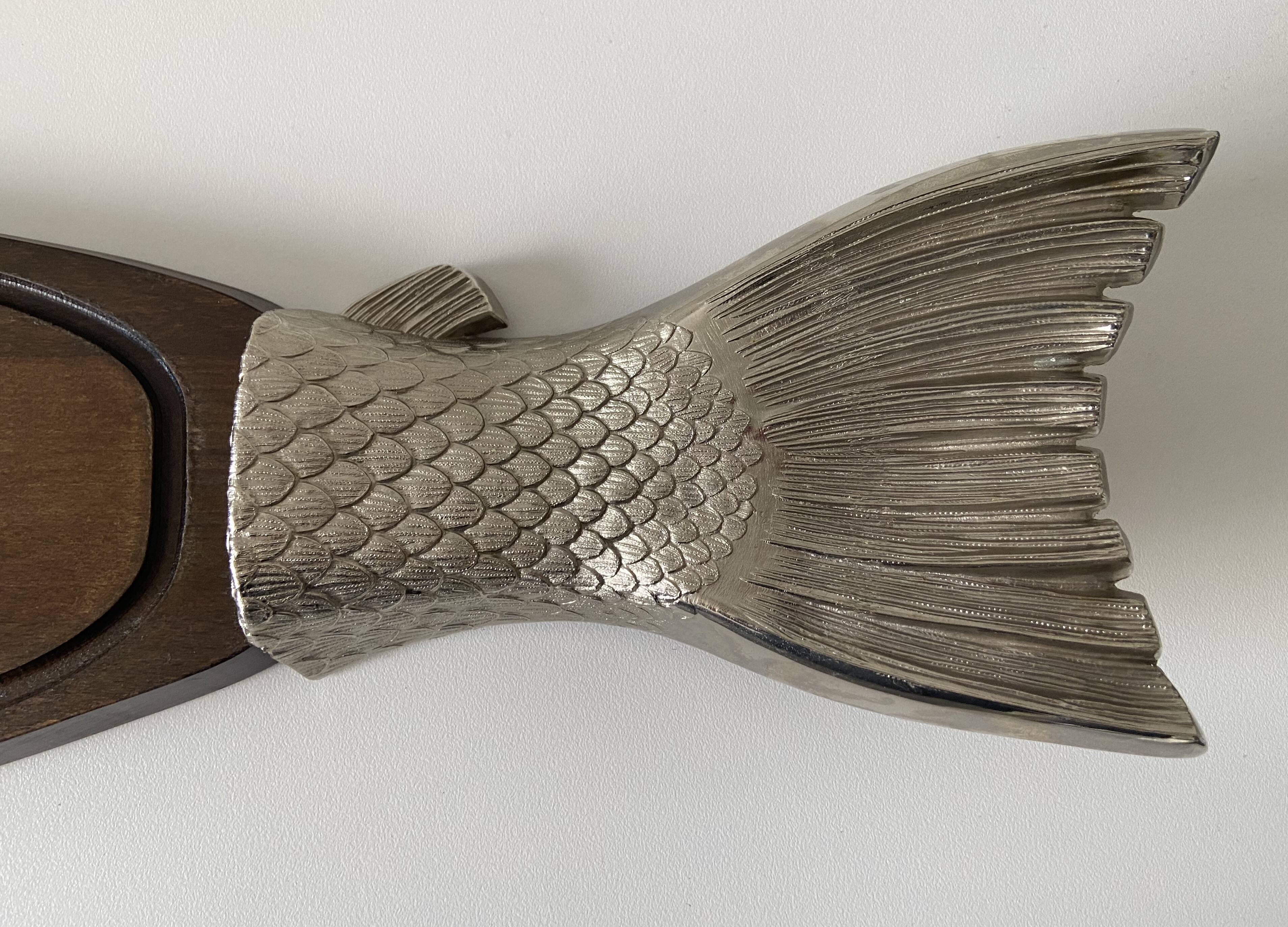 Large Flat Display Tray for Cutting Salmon Fish Vintage Design