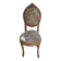 Brown varnished wooden chair 1940 Fabric chair with jacquard seat, upholstery manufacturing