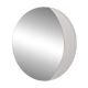 Large 1980s Italian smoke-tinted round mirror with white geometric segment