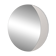 Large 1980s Italian smoke-tinted round mirror with white geometric segment