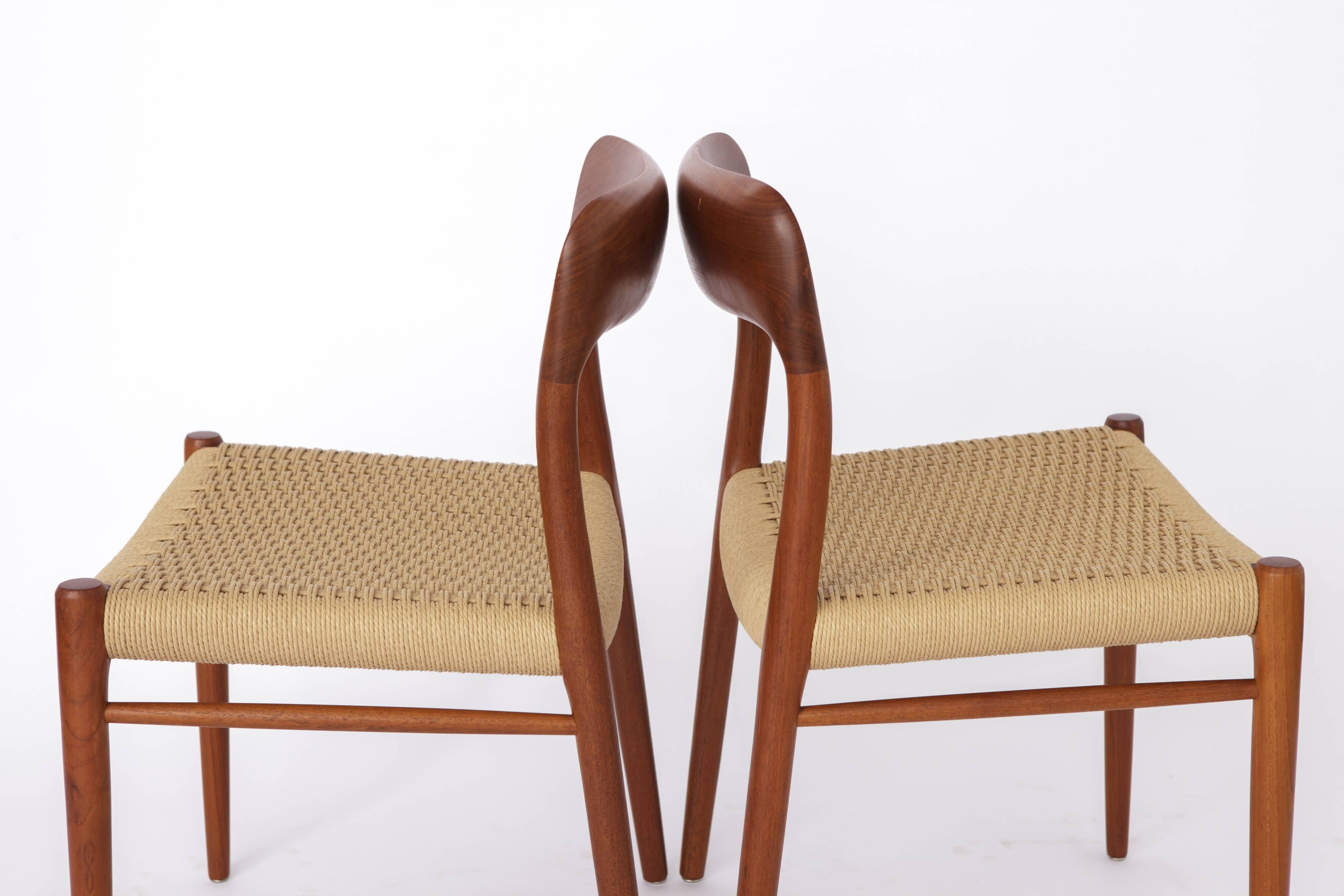 Large Set of 8 Niels Otto Møller Teak Dining Chairs – Model 75 (1950s)