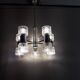 Vintage chandelier - 10 Lights - chrome metal and glass - 1970s
