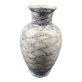 Porcelain vase decorated J. Lecquerile Lusseray France, chamois and mountain decor