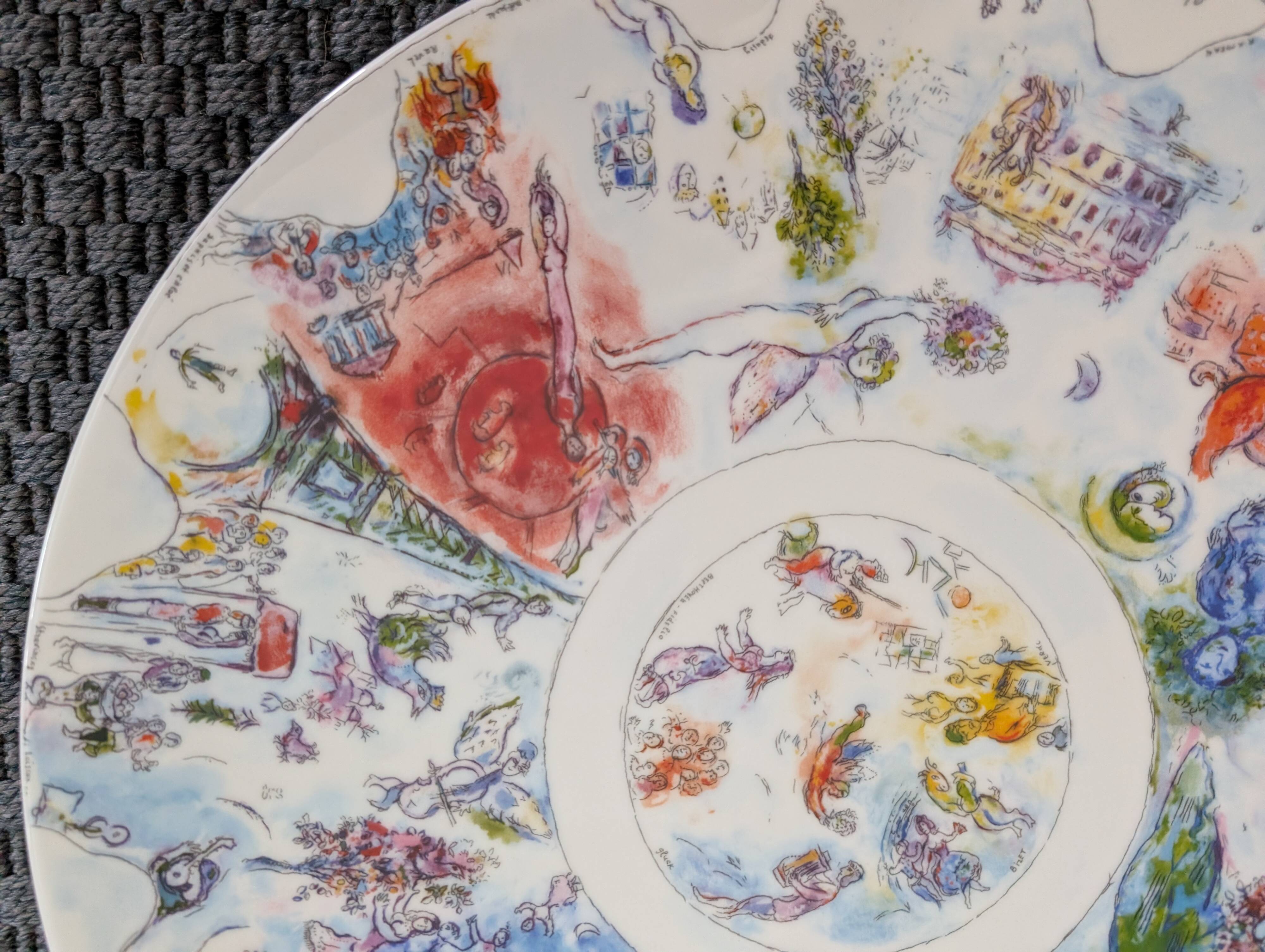 Bernardaud Marc Chagall Opéra Garnier Limoges Porcelain Coupe Plate, 36 cm