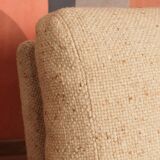 2 minimalist beige armchairs, 1970