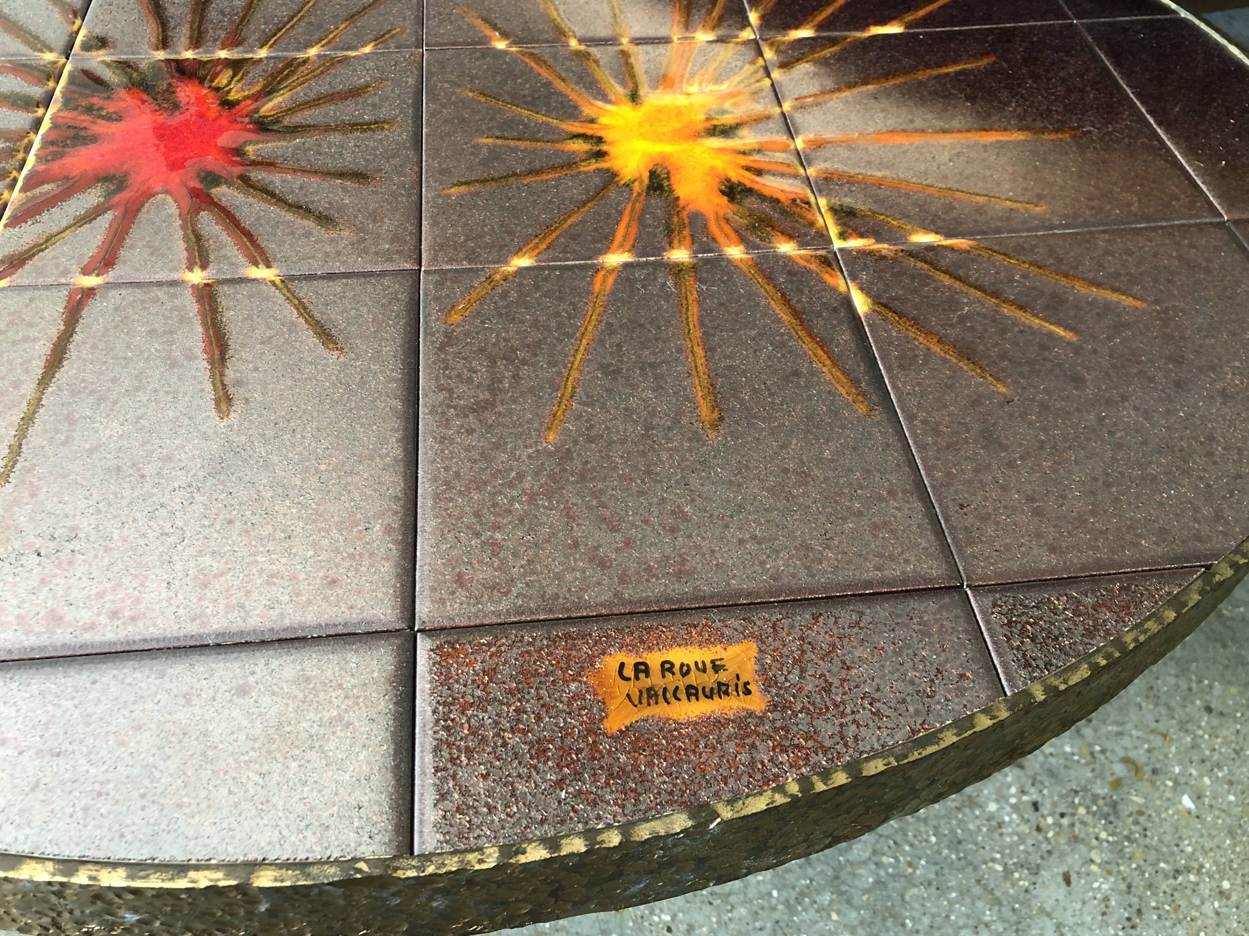 Vintage coffee table signed la roue vallauris