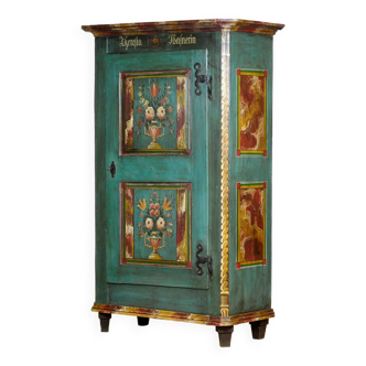 Antique German Hand Painted Cabinet, Circa 1850