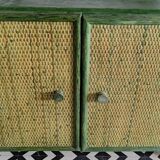 Rattan bamboo shelf bookcase