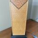 Vintage straw marquetry lamp