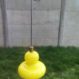 Yellow opaline hanging lamp