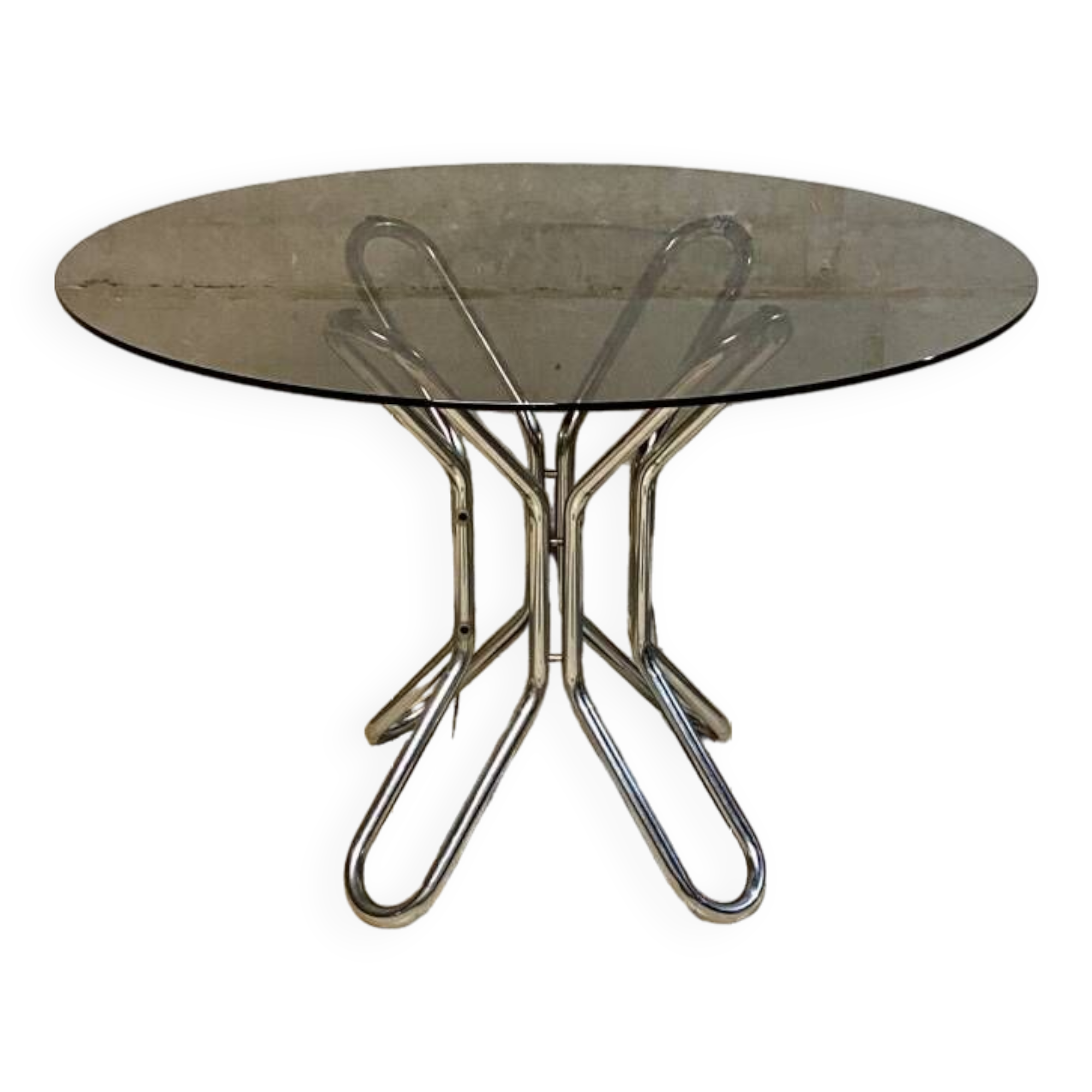 Vintage smoked glass table