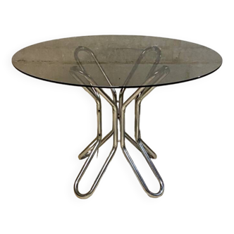 Vintage smoked glass table