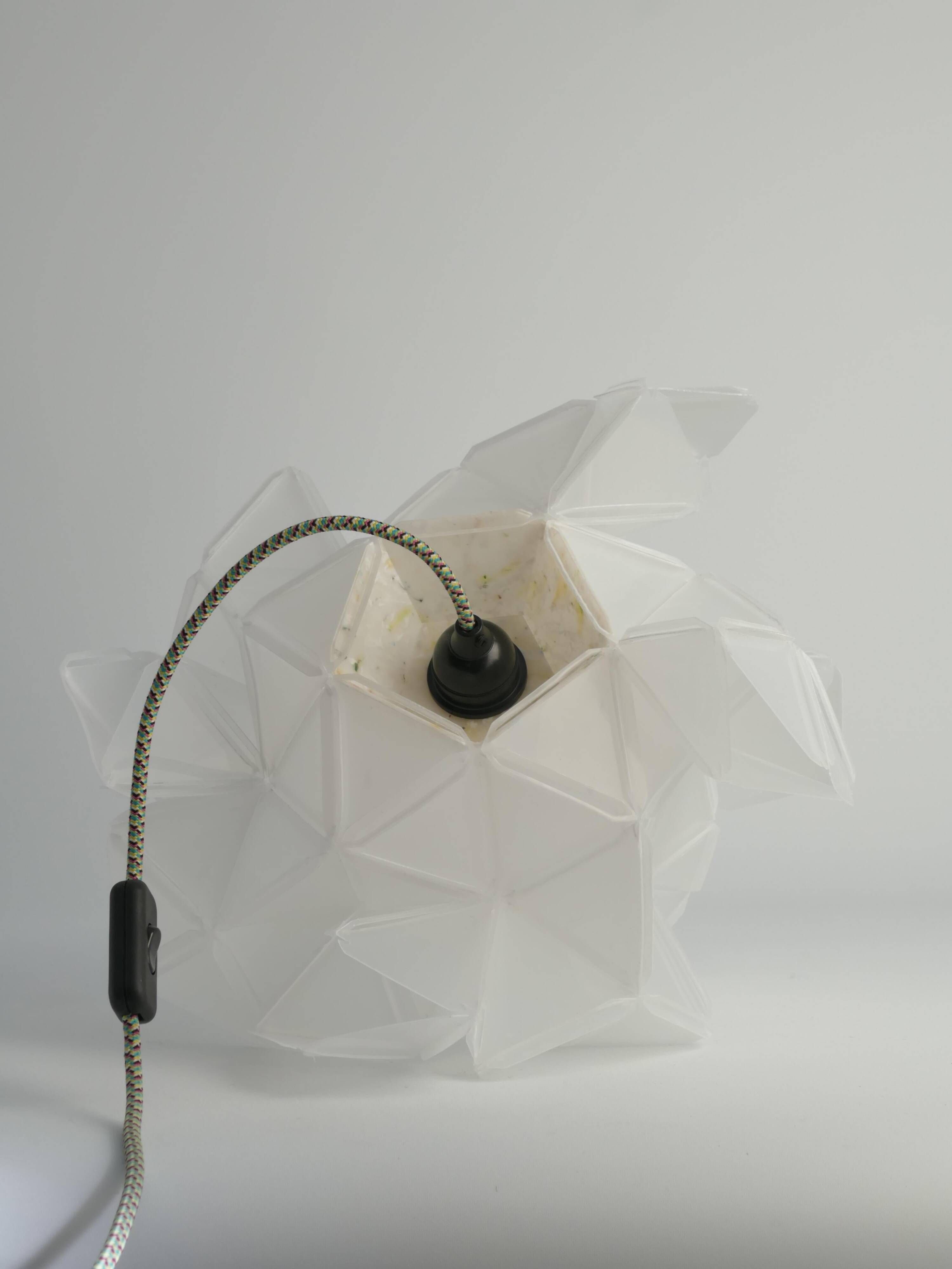 Labyrinth, Hazy, Artisan Light Sculpture with Integrated Fixture, By Republiken